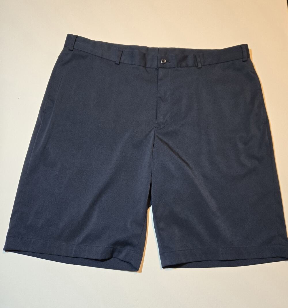 Slazenger Mens Golf Shorts 40 Navy Blue Flat Front Stretch Performance Poly